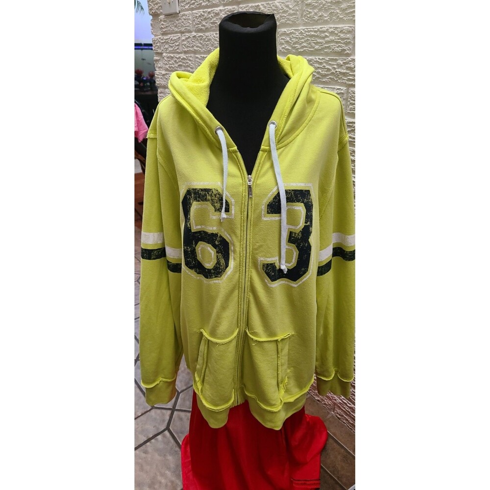 Cato Womens Full Zip Hoodie Sweatshirt Jacket Size 22/24W yellow euc
